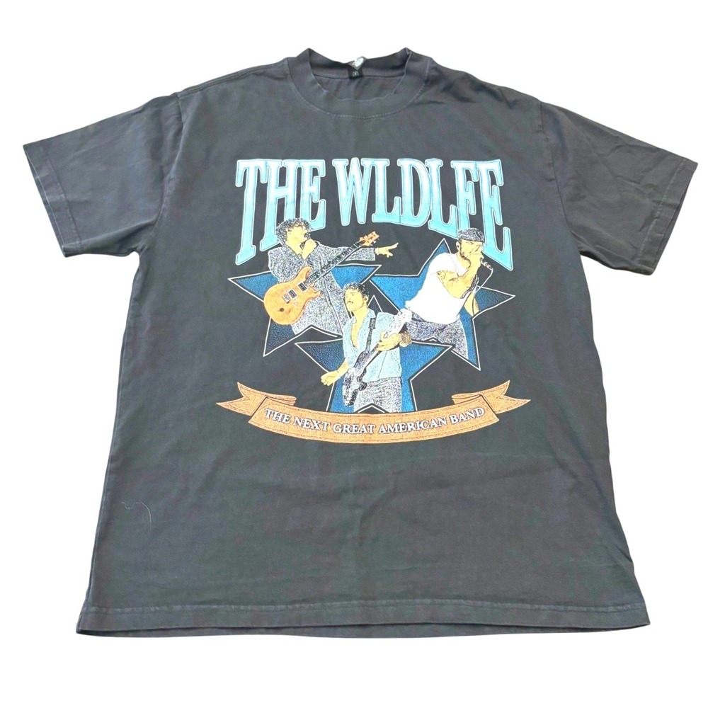 AS Colour Heavy Faded The Wldlfe Concert Band Tee M Washed Black Shirt Tour